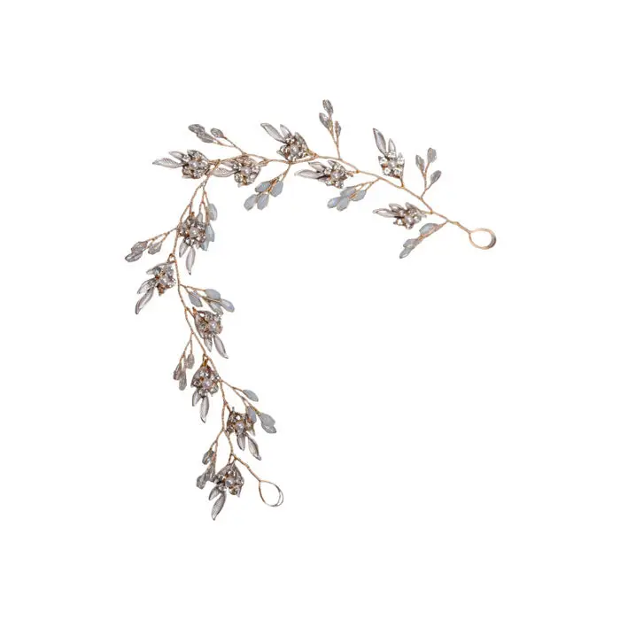 Hochzeit Haarschmuck Blumen Blätter Braut Schmuck