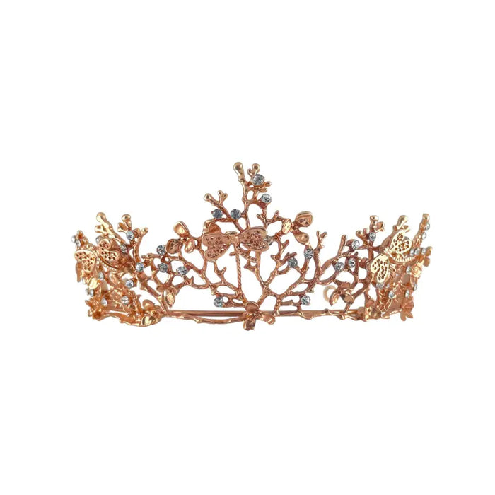 Hochzeitskrone Blume-Diadem Hochzeit-Krone Roségold