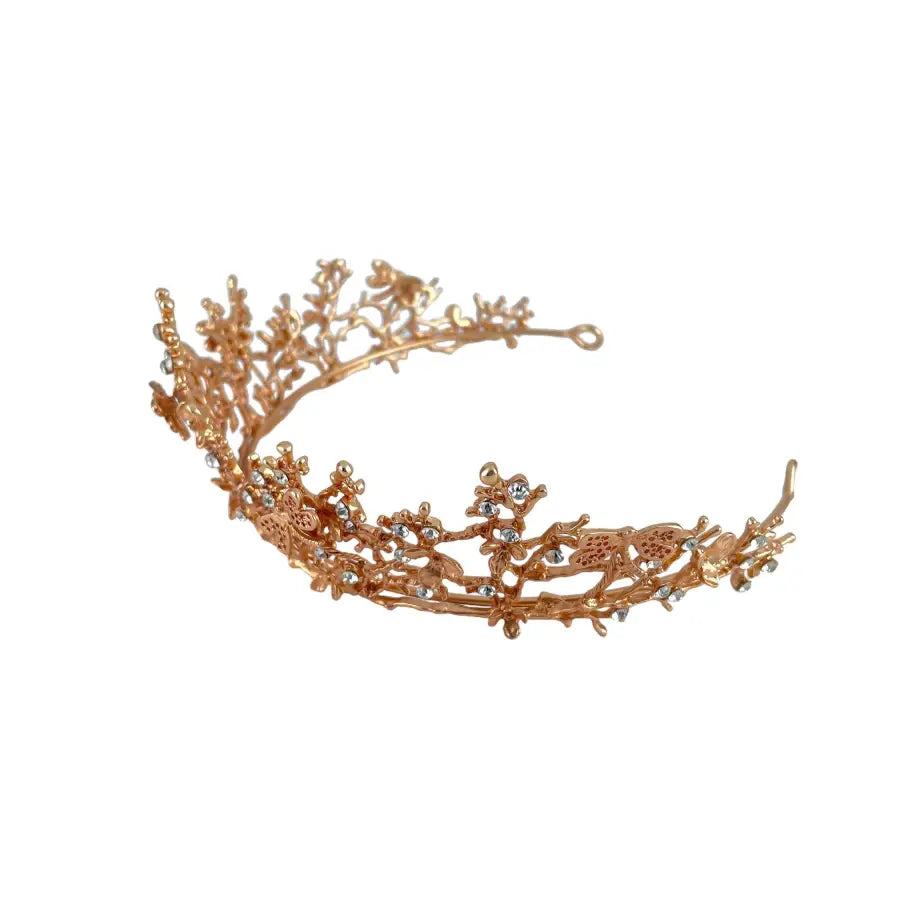 Hochzeitskrone Blume-Diadem Hochzeit-Krone Roségold