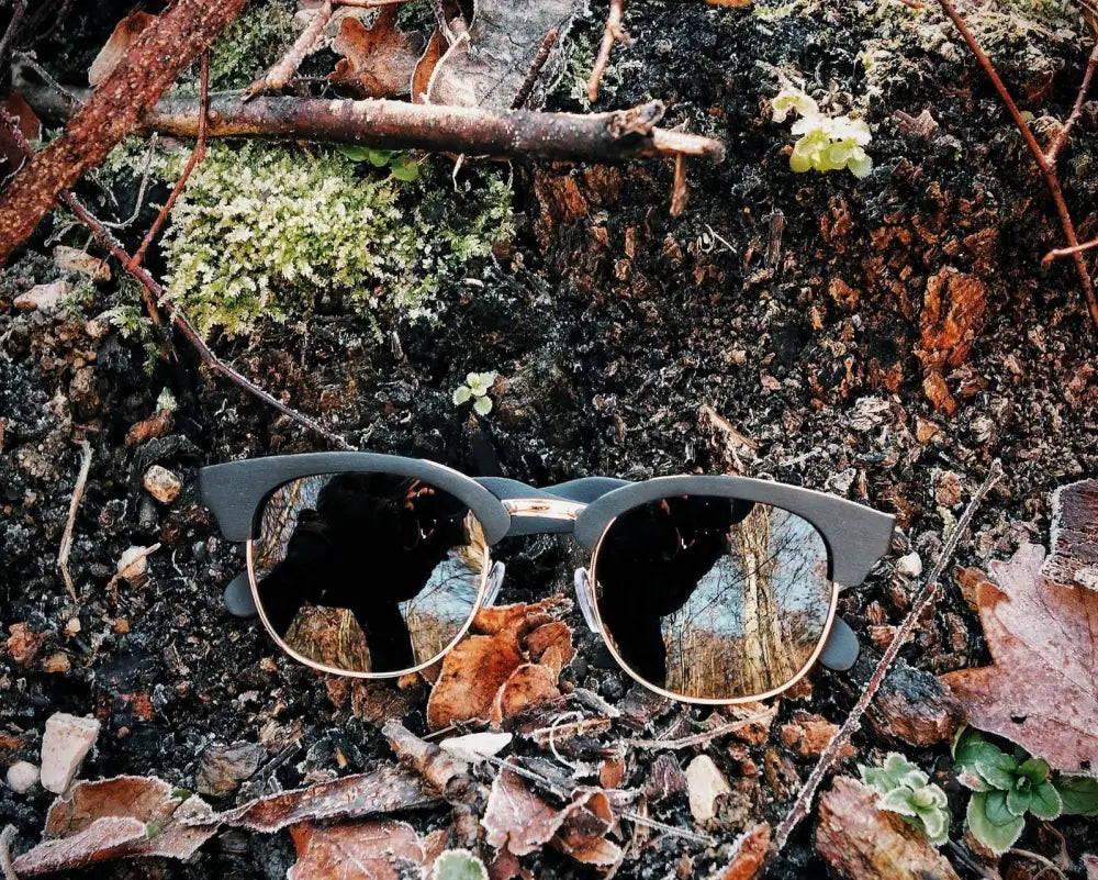 Holz Sonnenbrille - Vintage Retro Stil - für Herren und