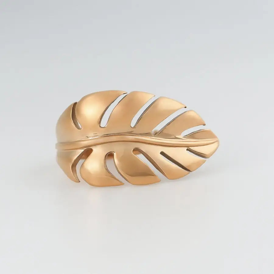Jungle Chic-Ring vergoldet Damen-Edelstahl Ring Damen-Monstera Blatt Ring-Monstera Ring Damen-Botanischer Schmuck-Blatt Ring-Trend Schmuck-Schmuck Geschenk für Damen-SHELAGO EU-