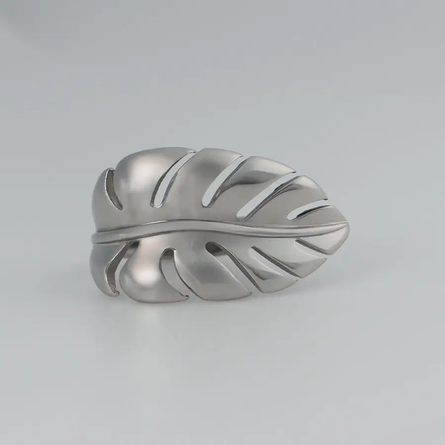 Jungle Chic-Ring vergoldet Damen-Edelstahl Ring Damen-Monstera Blatt Ring-Monstera Ring Damen-Botanischer Schmuck-Blatt Ring-Trend Schmuck-Schmuck Geschenk für Damen-SHELAGO EU-