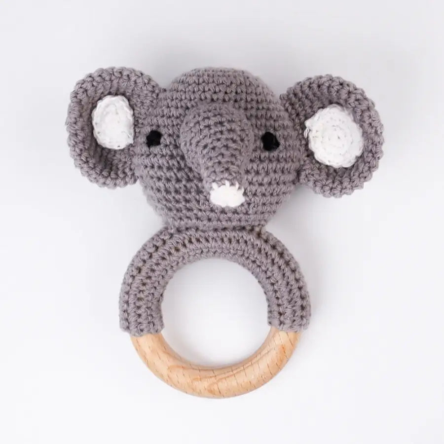 Kleines Geschenk Set Elefant-Baby Geschenke zur Geburt-3-teilige Baby Set-Baby Party Geschenk-Mitbringsel zur Geburt-Babyrassel Bär-SHELAGO EU