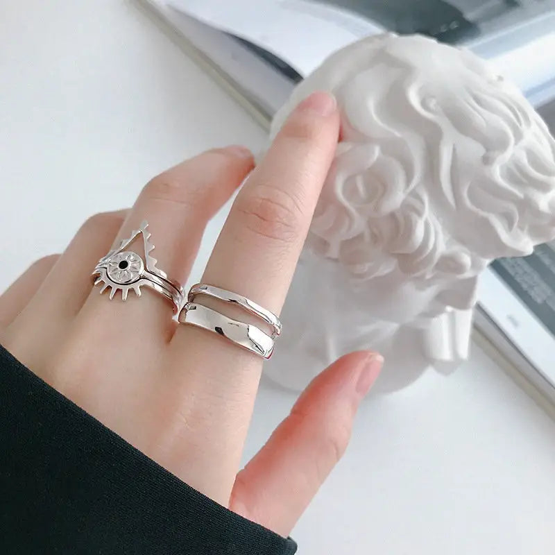 minimalistischer zweireihiger Ring in welliger Form -