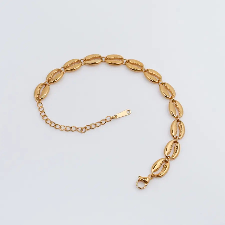 Vergoldete Muschel Armkette-Strand Schmuck Gold-Sommer Geschenkidee-Sommer Armband Gold-Muschelarmband Damen-Muschel Schmuck Damen-SHELAGO SCHMUCK-