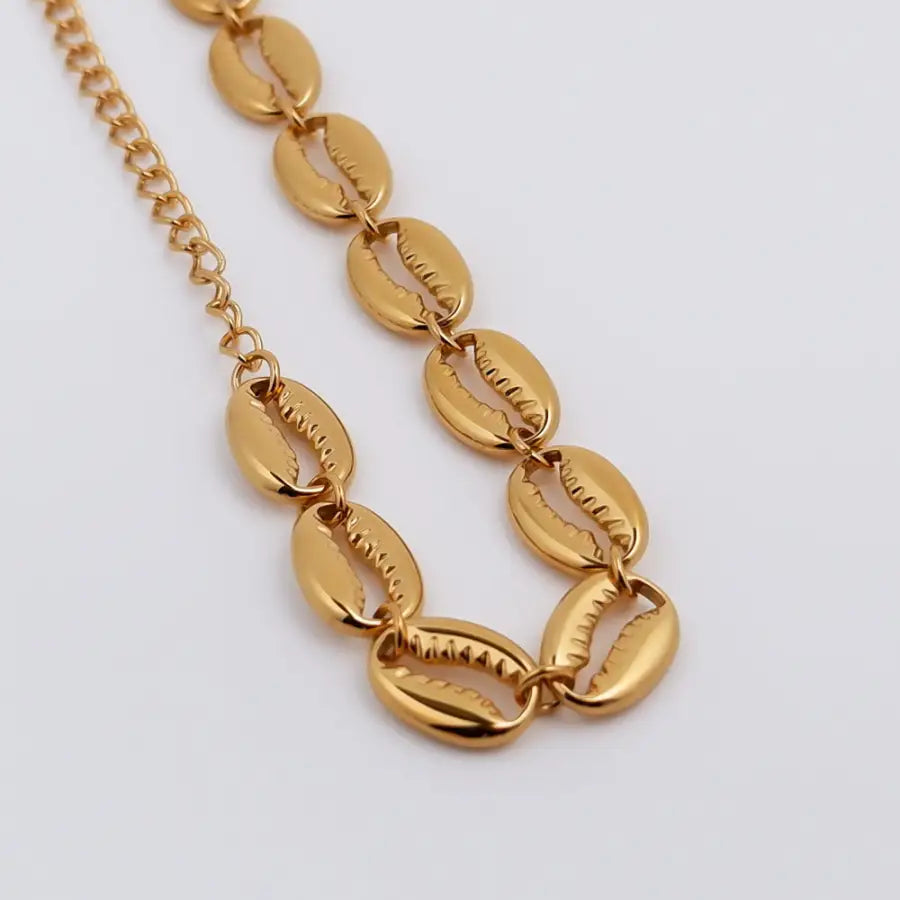 Vergoldete Muschel Armkette-Strand Schmuck Gold-Sommer Geschenkidee-Sommer Armband Gold-Muschelarmband Damen-Muschel Schmuck Damen-SHELAGO SCHMUCK-