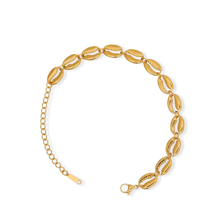 Vergoldete Muschel Armkette-Strand Schmuck Gold-Sommer Geschenkidee-Sommer Armband Gold-Muschelarmband Damen-Muschel Schmuck Damen-SHELAGO SCHMUCK-