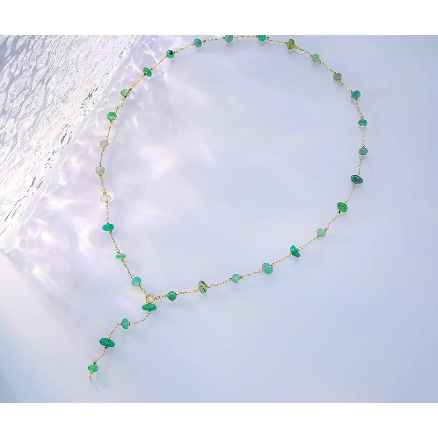 Naturstein Halskette mit Grünem Achat - Minimalistische