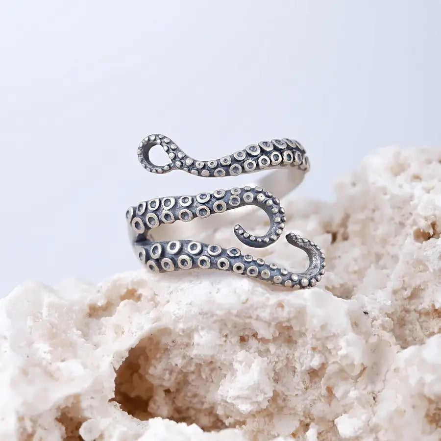 Oktopus Silberring-ausgefallener Herrenring-Silberschmuck für Damen-ausgefallene Silberringe Damen-Oktopus Ring Silber-Damenring Silber verstellbar-Geschenke für Männer-SHELAGO SCHMUCK