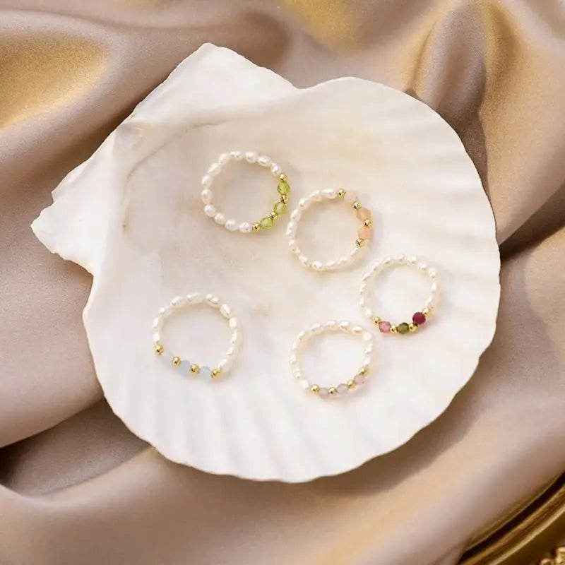 Perlen Fingerring-Süßwasserperlen Ring-besonderer