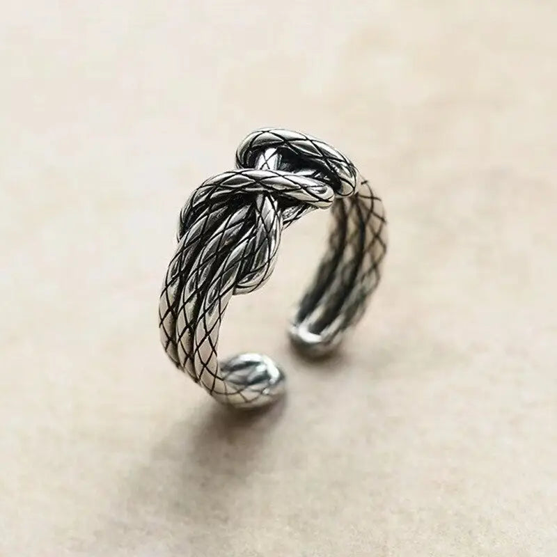 Retro Knoten Seil Ring-Finger Schmuck als Pärchen Verbindung