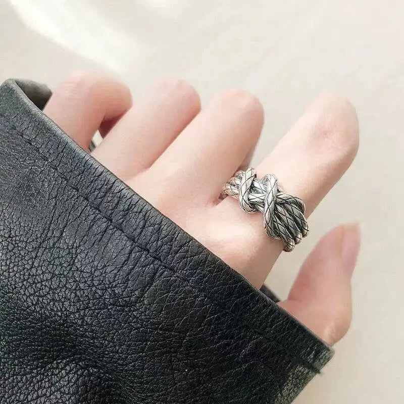 Retro Knoten Seil Ring-Finger Schmuck als Pärchen Verbindung