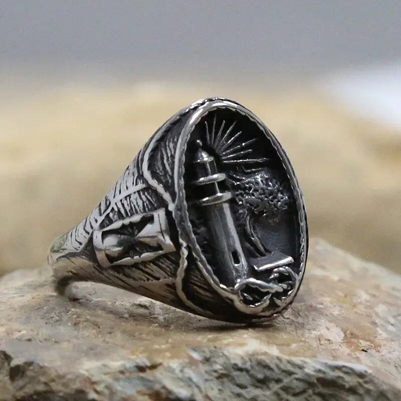 Retro Leuchtturm Matrosen Ring-Fingerschmuck im Viking