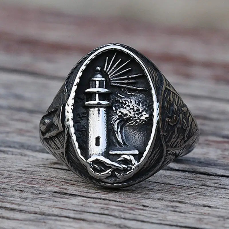 Retro Leuchtturm Matrosen Ring-Fingerschmuck im Viking