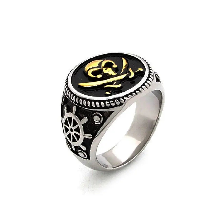 Retro Piraten Schädel Ring-Biker Mode Fingerschmuck-Säbel