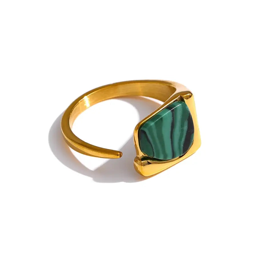 Ring mit Stein-Jil-offener Ring-Damen Schmuck-Ring grüner