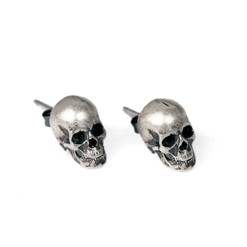 Totenkopf Ohrstecker Silber-Edelstahl Ohrring-Damen