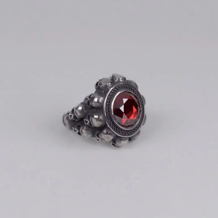 TotenkopfRingmitZirkon-SiegelringMaenner-GothicSchaedel-massiverEdelstahlRing-SkelettFingerring-Geschenke-TotenkopfringSilberFarbe-shelagoeuschmuck