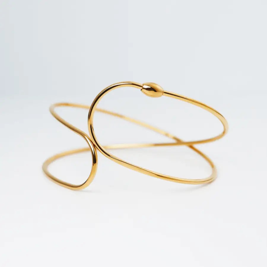 Twistline Armreif-filigraner Damen Armreif-verdrehte Draht Armspange-moderner Schmuck Damen-Abend Outfit-Edelstahl Armreif-Draht Armreif Damen-Shelago Schmuck