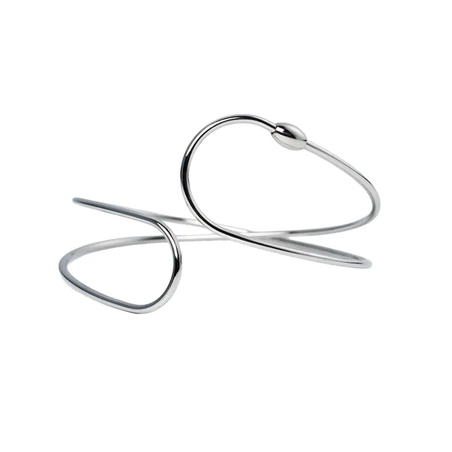 Twistline Armreif-filigraner Damen Armreif-verdrehte Draht Armspange-moderner Schmuck Damen-Abend Outfit-Edelstahl Armreif-Draht Armreif Damen-Shelago Schmuck