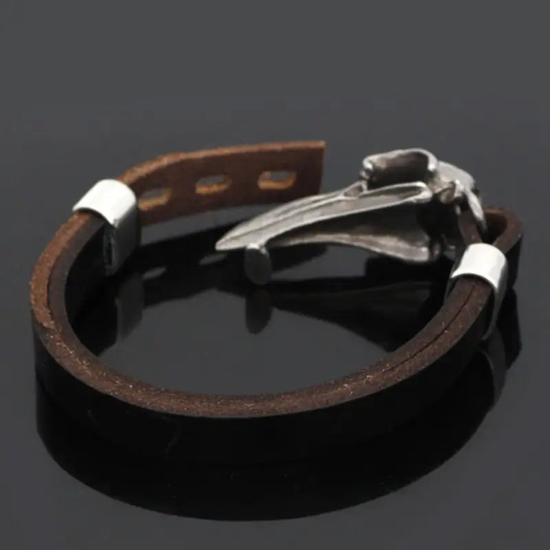 Viking Raben Armband-Wildleder Arm Band-Krähe aus Stahl-Odin