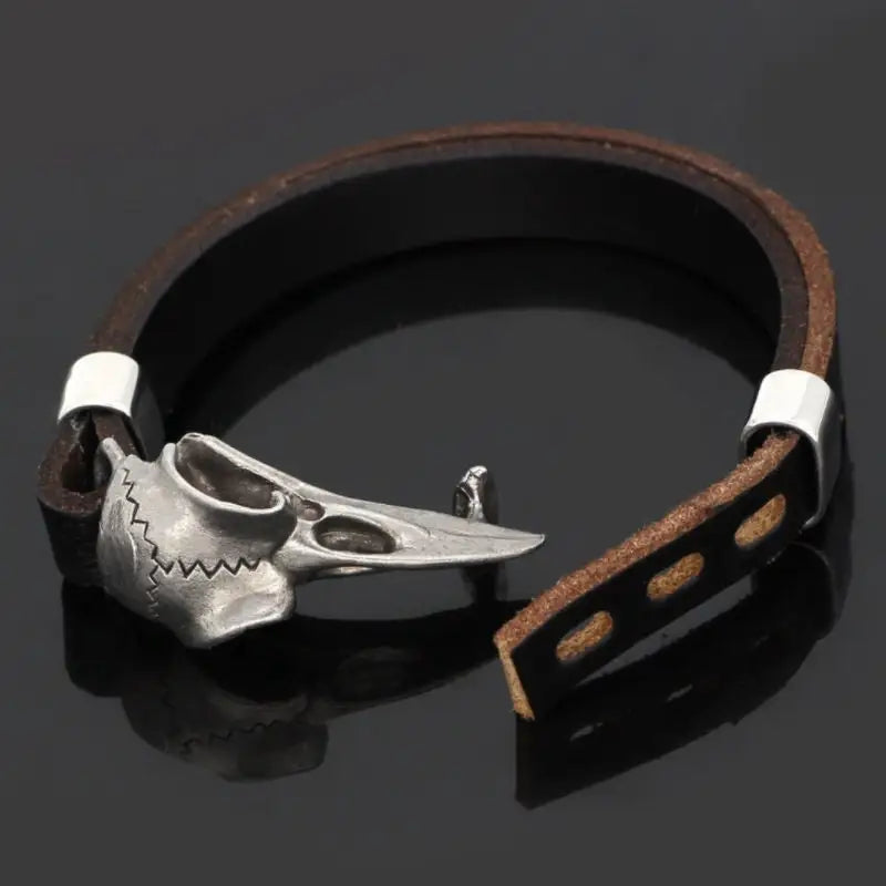 Viking Raben Armband-Wildleder Arm Band-Krähe aus Stahl-Odin