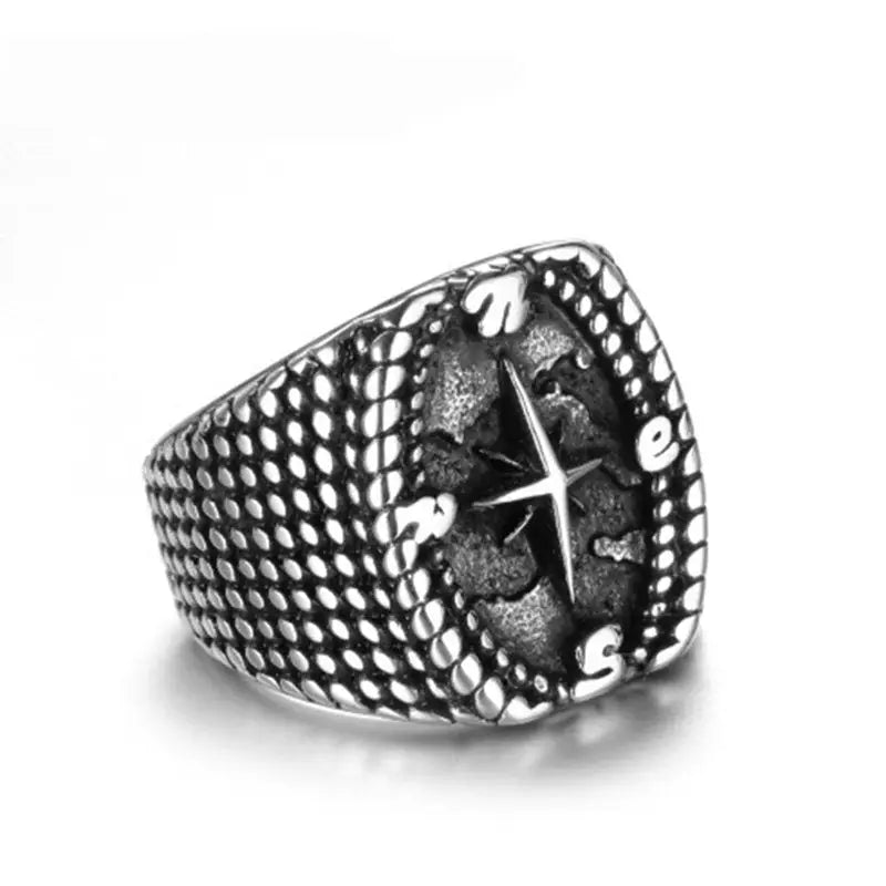 Vintage Viking Ring Nordic Retro Mode Ring Edelstahl Tattoo