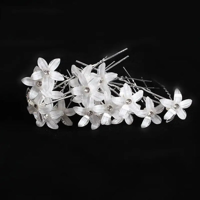 weiße Blumen Haarnadeln-Haarschmuck Braut-Haarnadel für