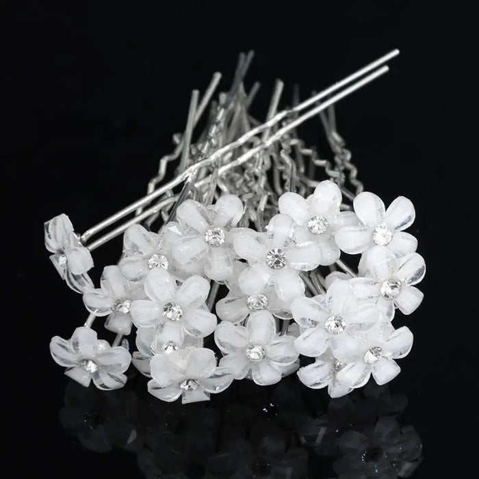 weiße Blumen Haarnadeln-Haarschmuck Braut-Haarnadel für