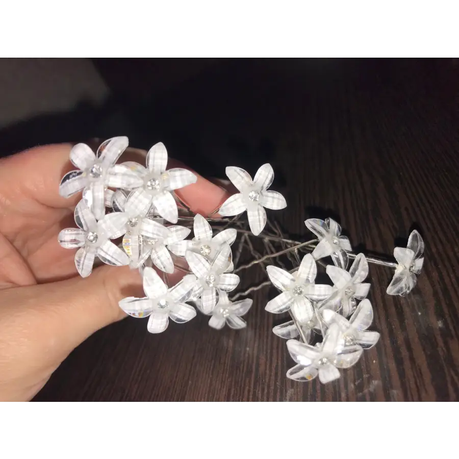 weiße Blumen Haarnadeln-Haarschmuck Braut-Haarnadel für