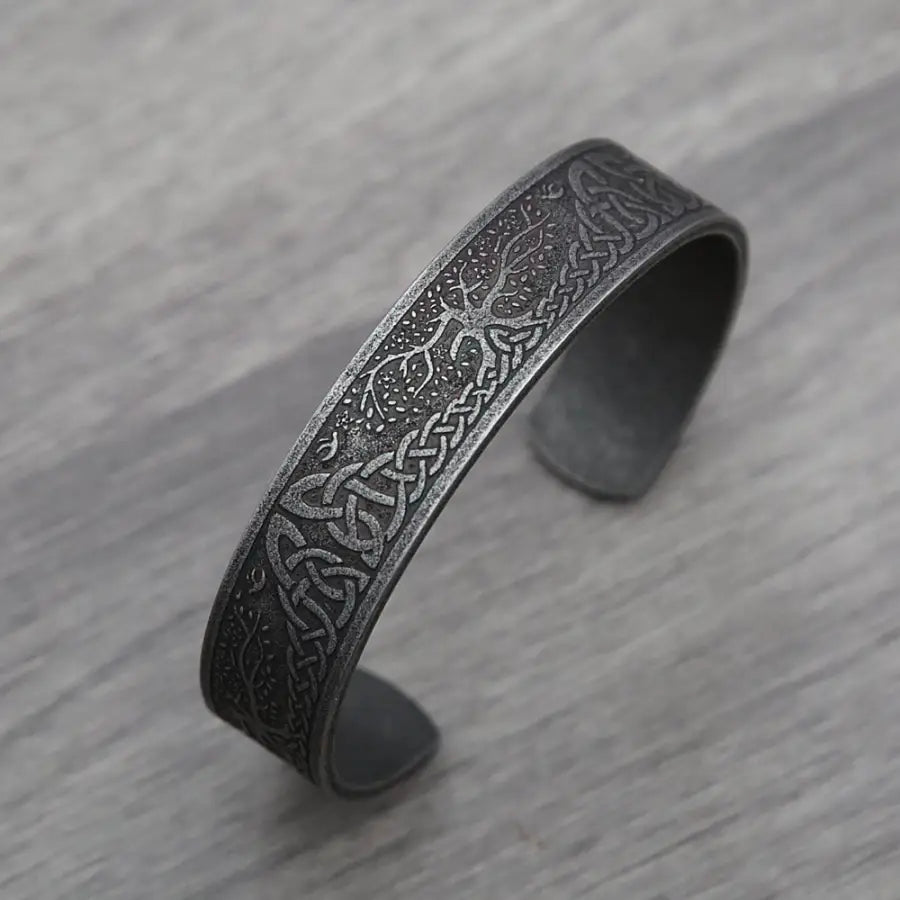 Wikinger Armreif-Viking Weltenbaum-Armspange Runen-Yggdrasil