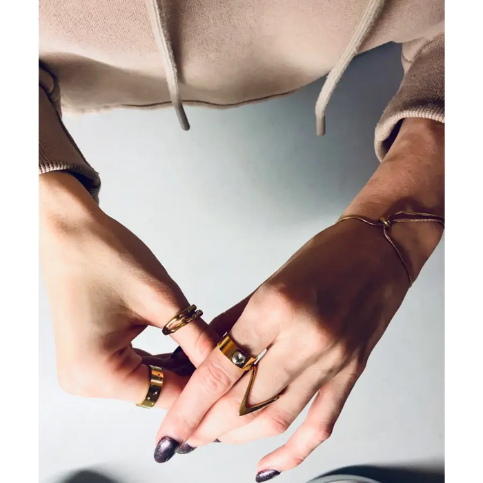 Wishbone Ring-Cleo-minimalistisch-Ring Silber