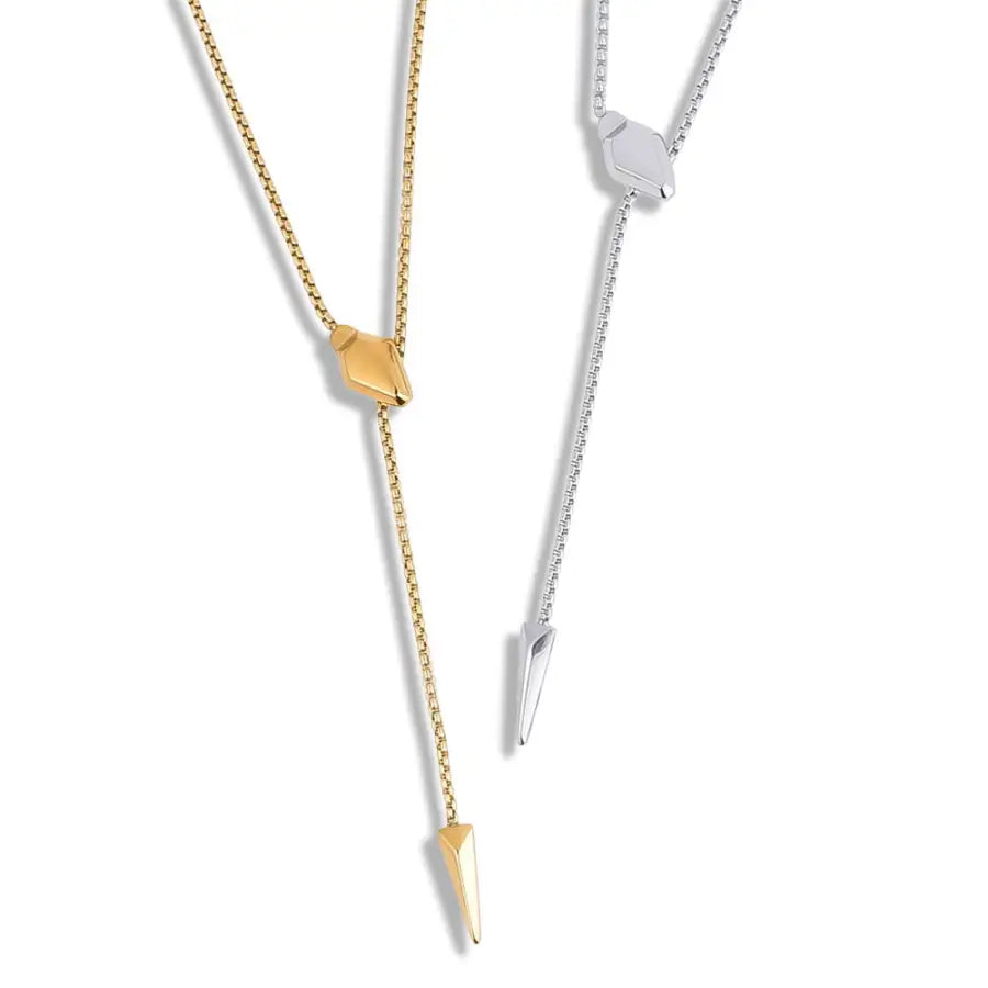 Y-Kette mit Anhänger-Triangle Y-Kette mit Anhänger-Statement minimal Schmuck-Silberne Y-Kette-Minimalistische Venezia-Kette-Minimalistische Halskette-SHELAGO SCHMUCK