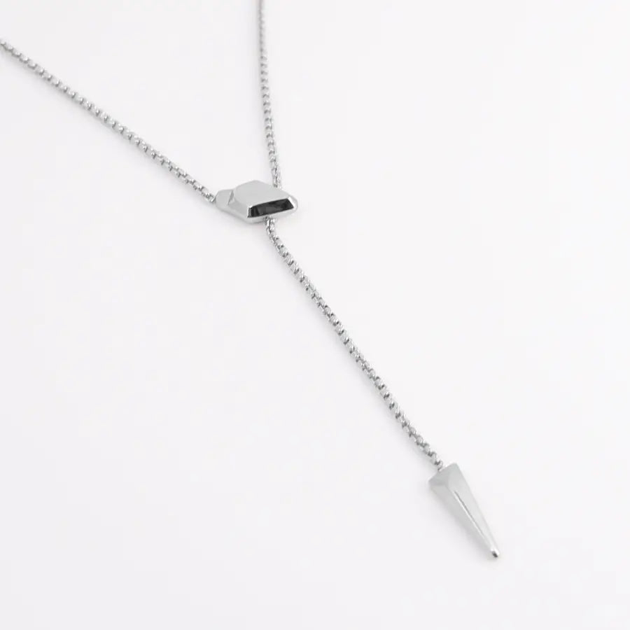 Y-Kette mit Anhänger-Triangle Y-Kette mit Anhänger-Statement minimal Schmuck-Silberne Y-Kette-Minimalistische Venezia-Kette-Minimalistische Halskette-SHELAGO SCHMUCK