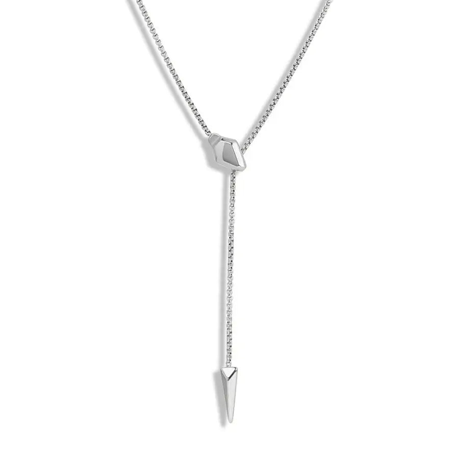 Y-Kette mit Anhänger-Triangle Y-Kette mit Anhänger-Statement minimal Schmuck-Silberne Y-Kette-Minimalistische Venezia-Kette-Minimalistische Halskette-SHELAGO SCHMUCK